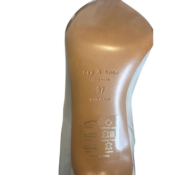 Rag & Bone Brea Patent Oyster Grey Pointed Toe Ankle Boot Size 37 - Picture 6 of 10